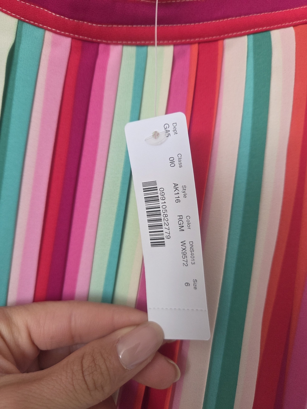 J. Crew Watermelon Colorful Striped Pleated Midi Skirt Multi-Color 6 Medium - Picture 11 of 11